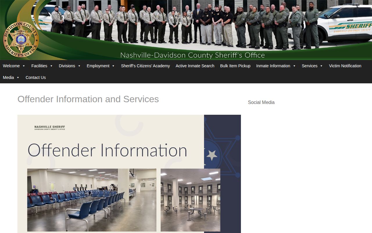Davidson County DCSO offender information and booking record source