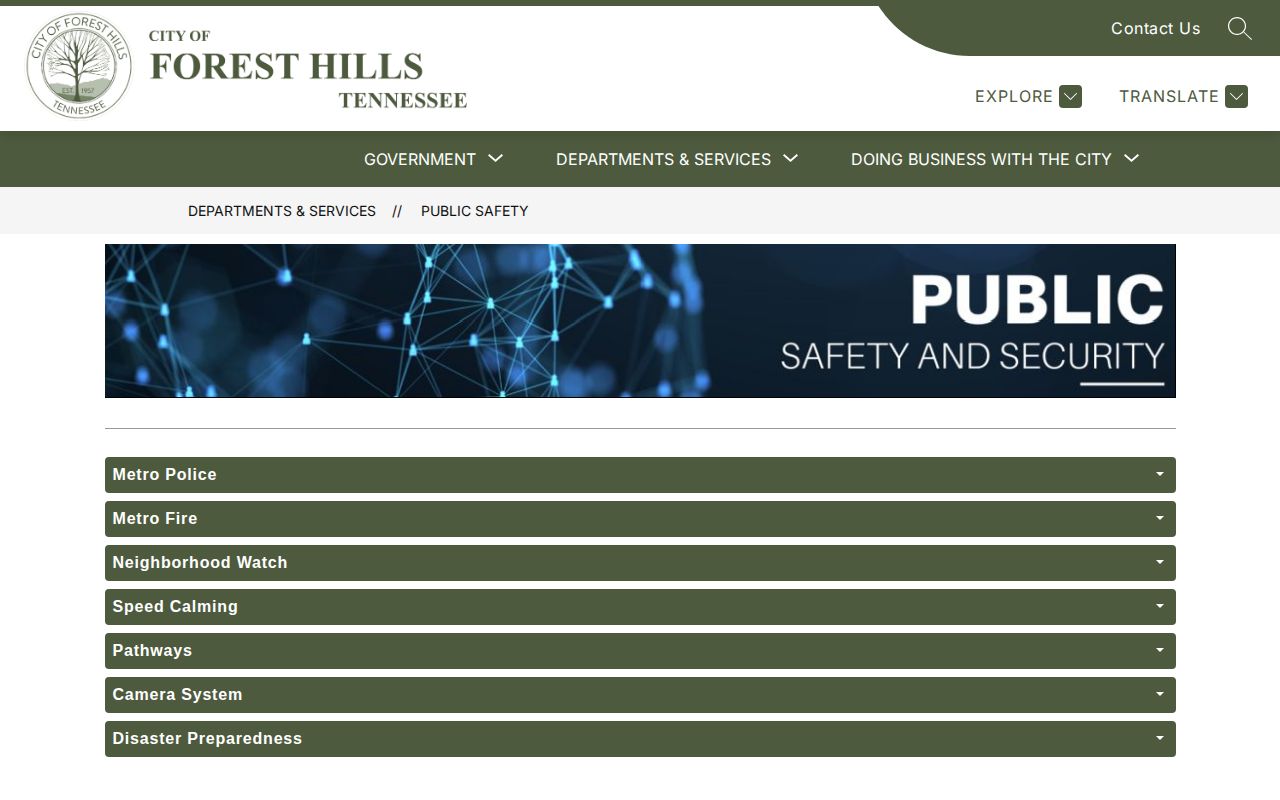 Davidson County Forest Hills public safety source for MNPD arrest records